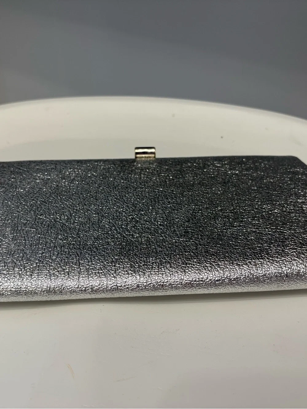Metallic Silver Women's Clutch Wristlet - Sleek Evening-or-Whenever Bag